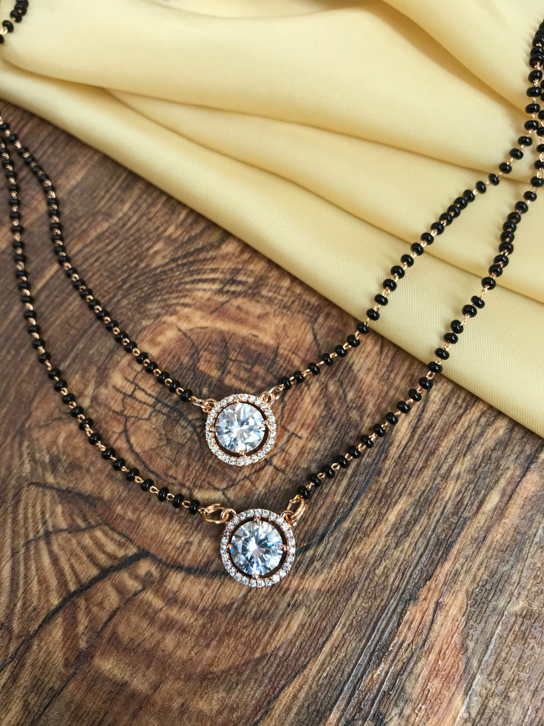 Rose Gold  Two Stone Mangalsutra