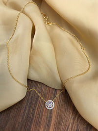 Thumbnail for Dailywear Gold Cz Round Necklace - Abdesignsjewellery