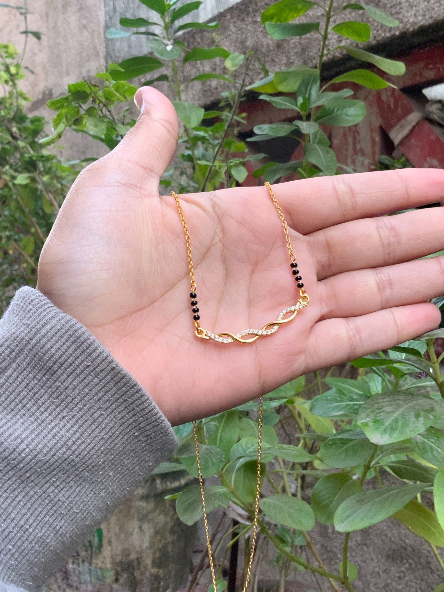 Trending Gold Plated American Diamond Mangalsutra