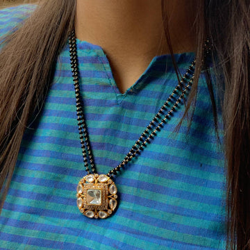 Lovely Real Kemp Stone Pendant Mangalsutra