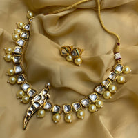 Thumbnail for Beautiful Parrot Pearl Kundan Necklace - Abdesignsjewellery