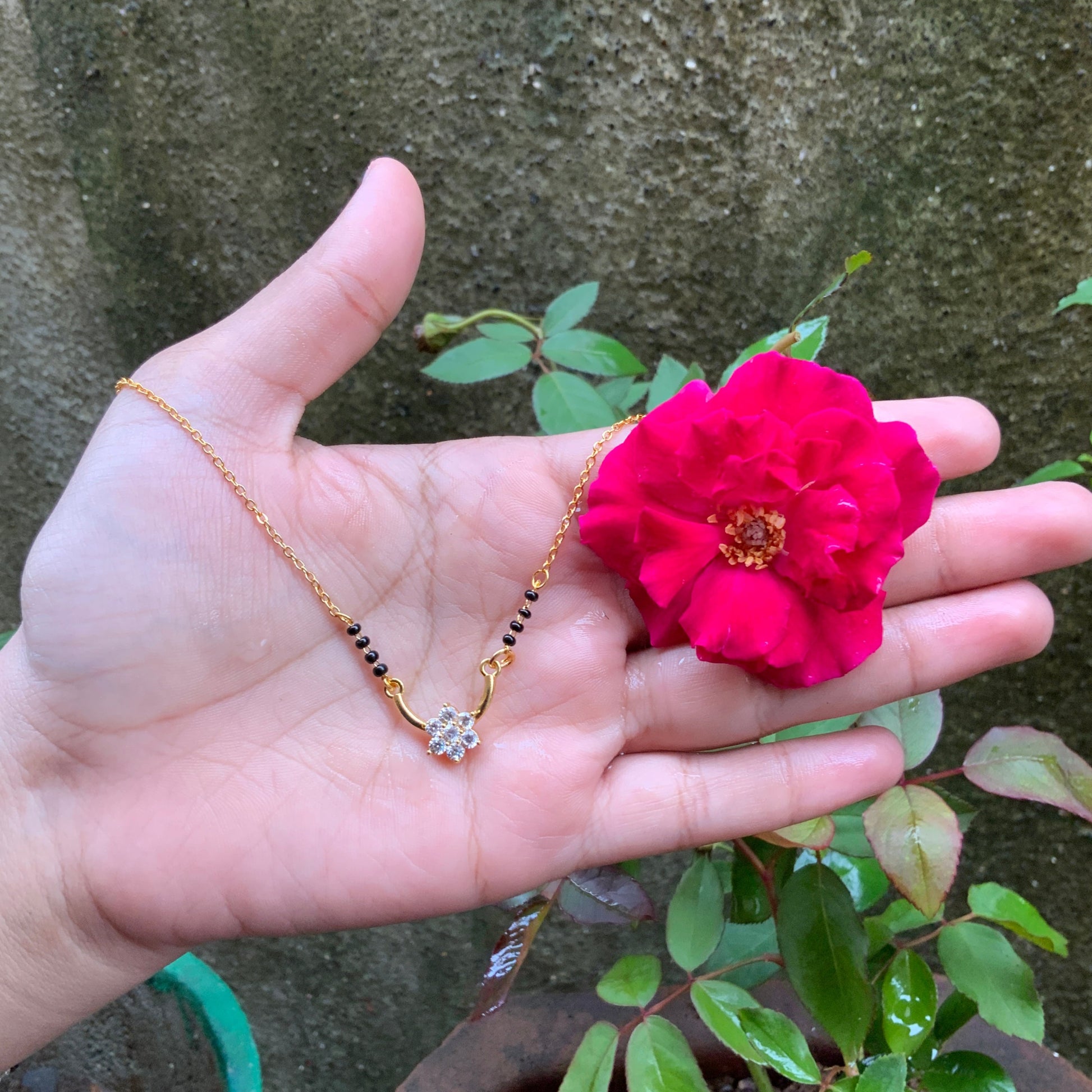 Tiniest Unique Flower Mangalsutra - Abdesignsjewellery