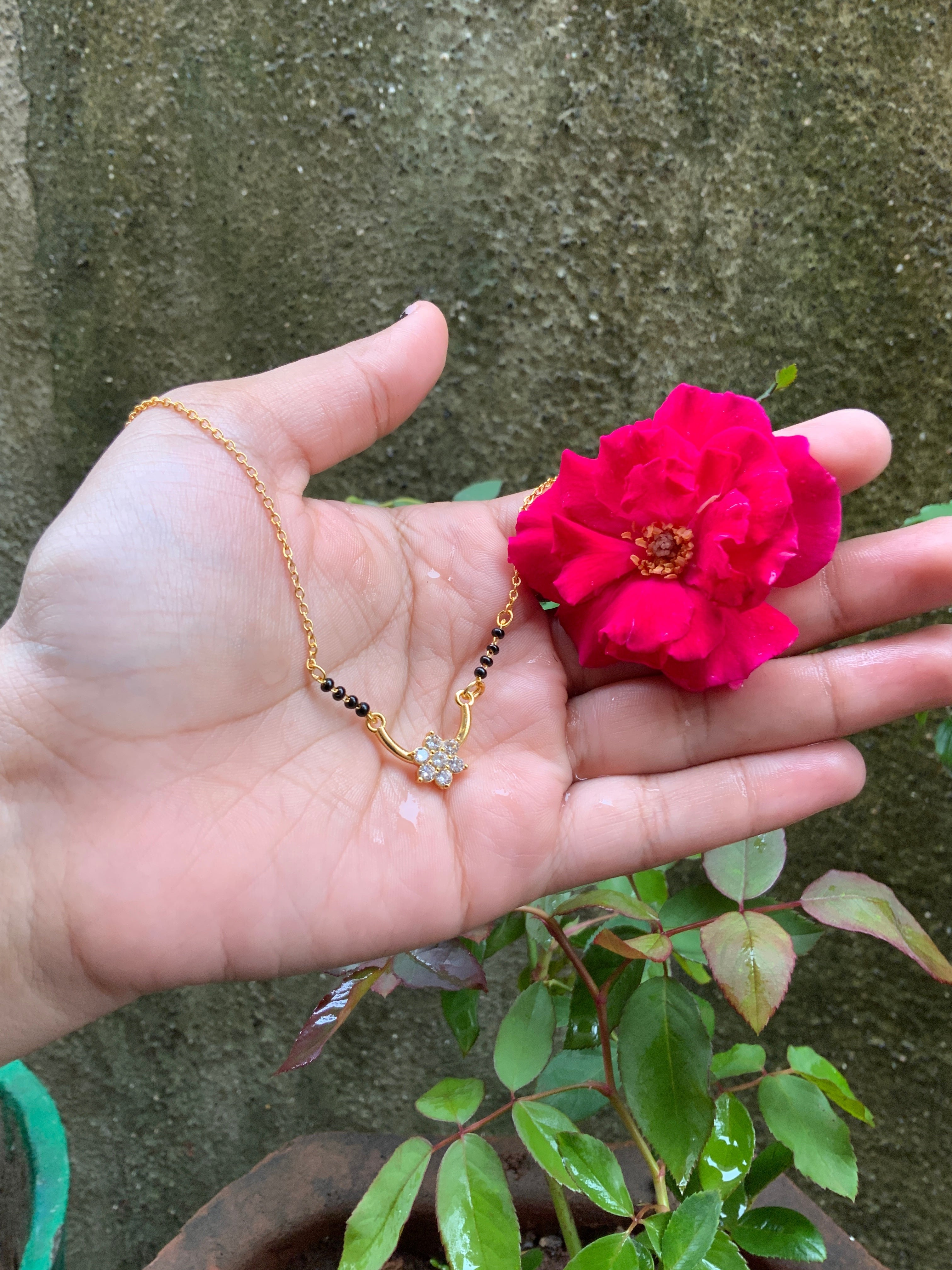 Tiniest Unique Flower Mangalsutra - Abdesignsjewellery