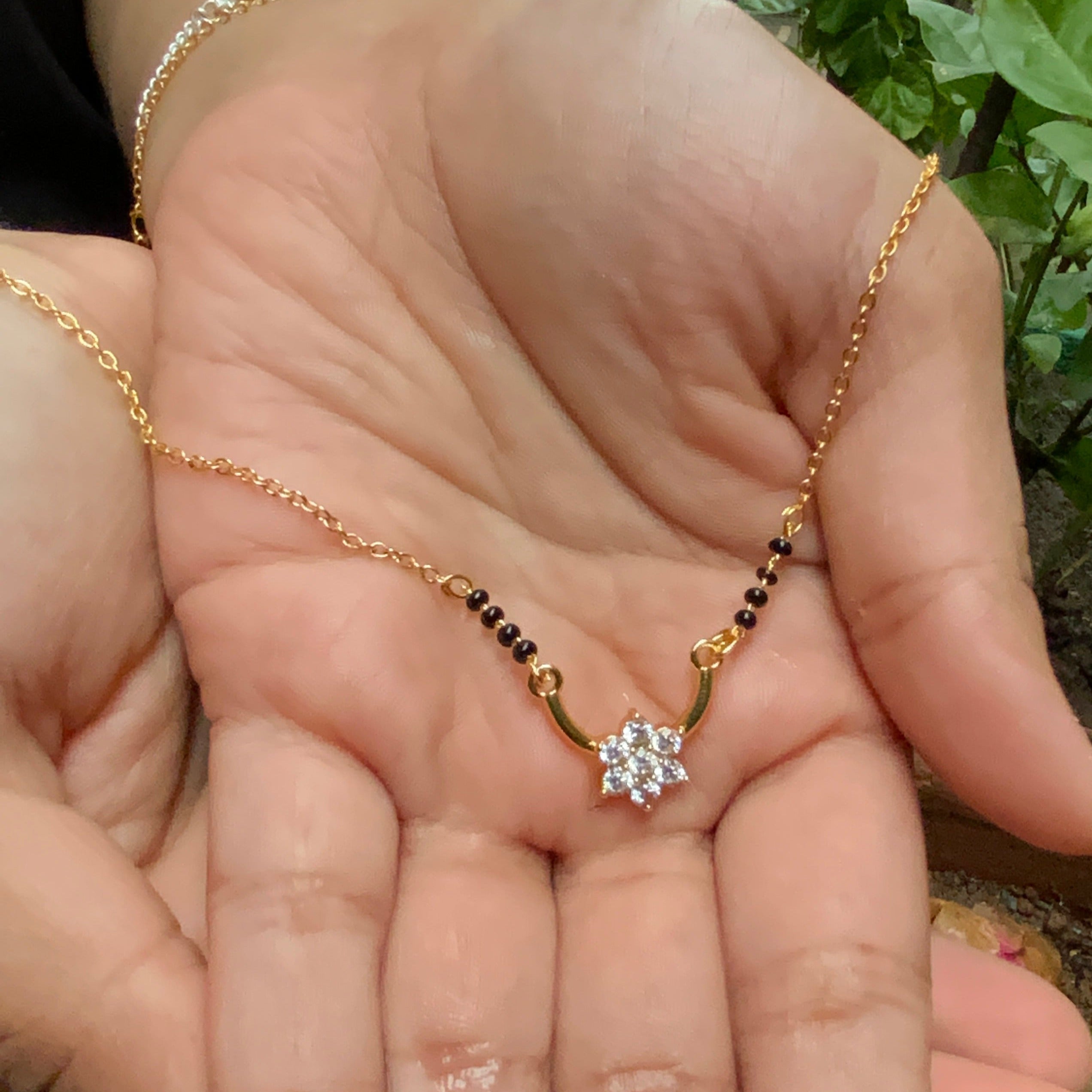 Tiniest Unique Flower Mangalsutra - Abdesignsjewellery