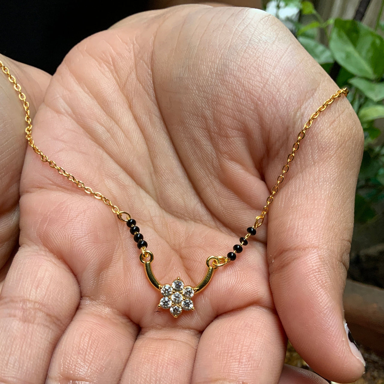 Tiniest Unique Flower Mangalsutra - Abdesignsjewellery