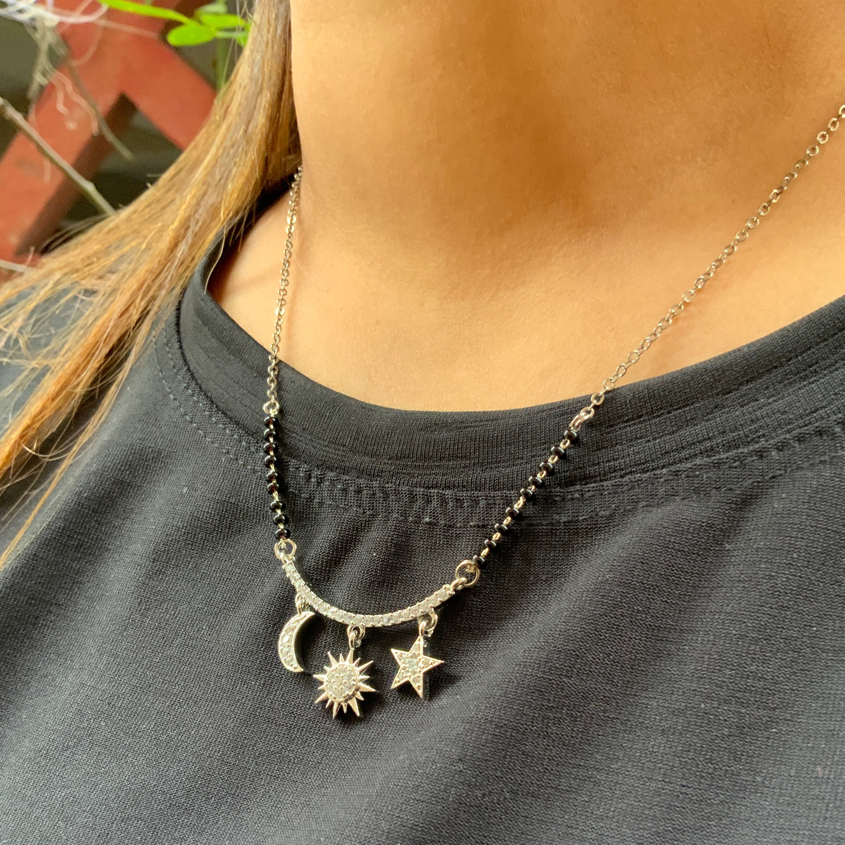 Tejasswi Prakash Inspired From Naagin-6 Gold Solaris Hanging Charm Mangalsutra - Abdesignsjewellery