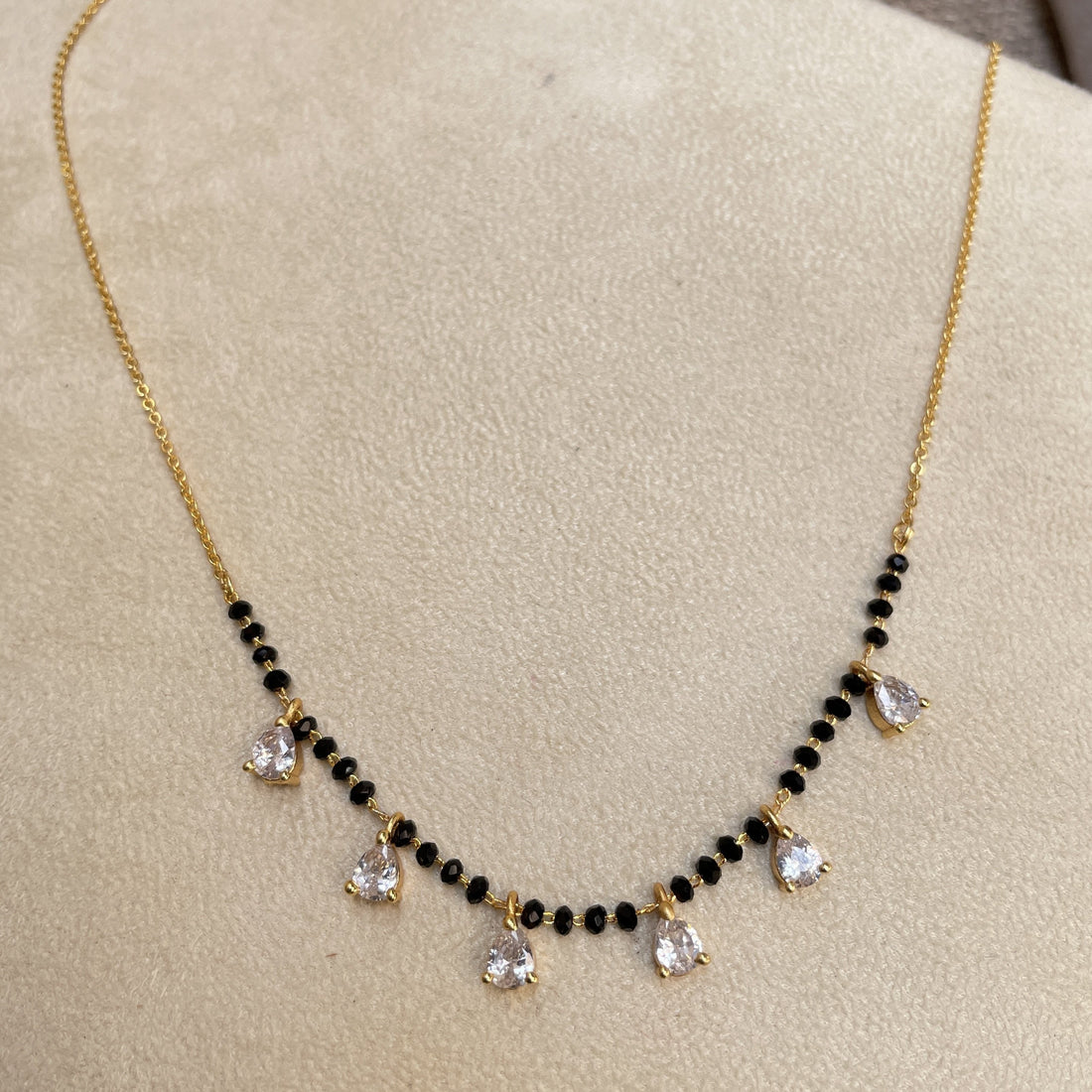 Dailywear Golden Diamond Drops Mangalsutra - Abdesignsjewellery