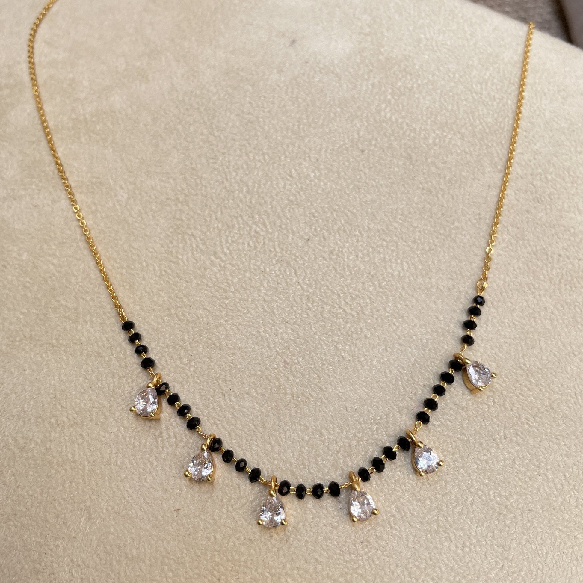 Dailywear Golden Diamond Drops Mangalsutra - Abdesignsjewellery