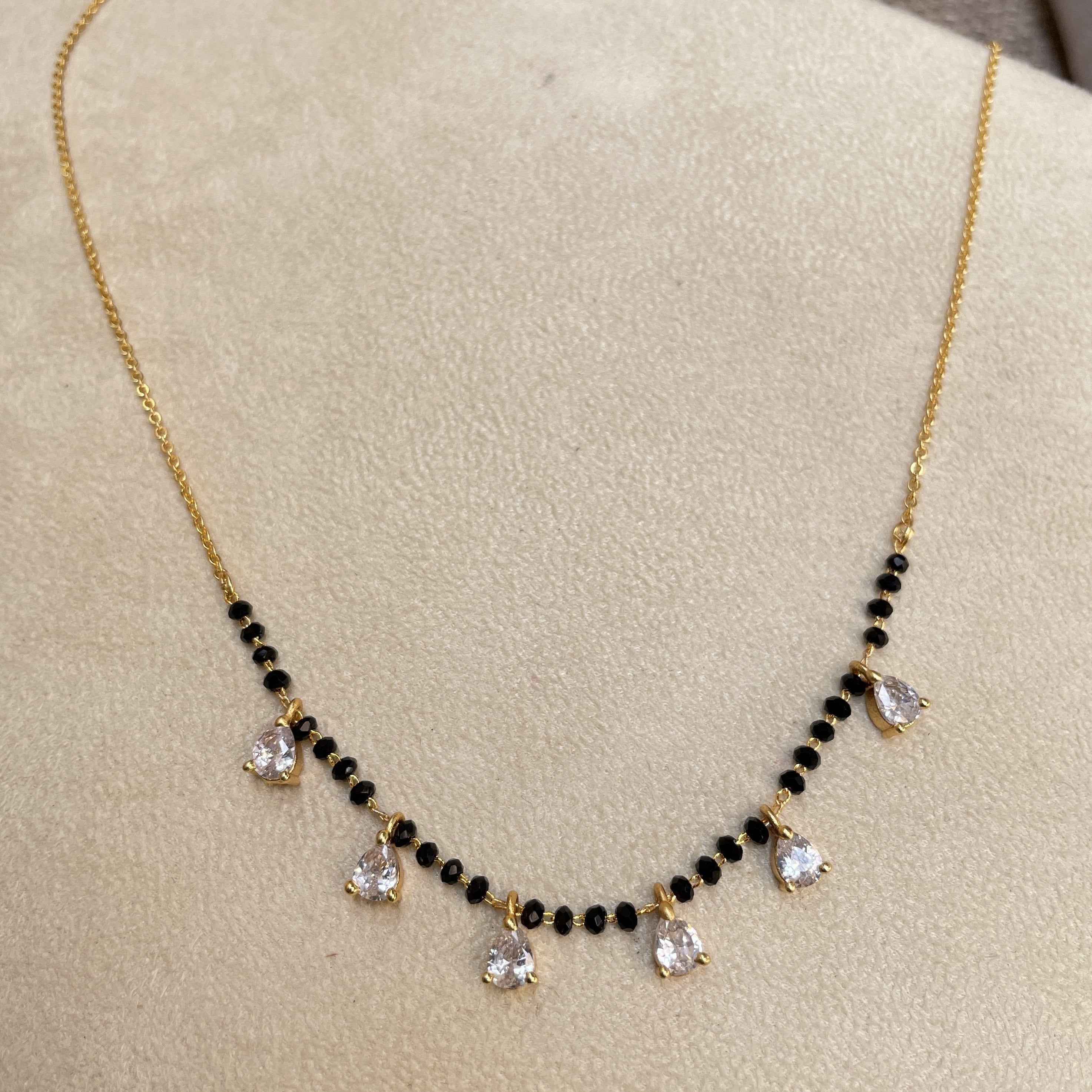 Dailywear Golden Diamond Drops Mangalsutra - Abdesignsjewellery