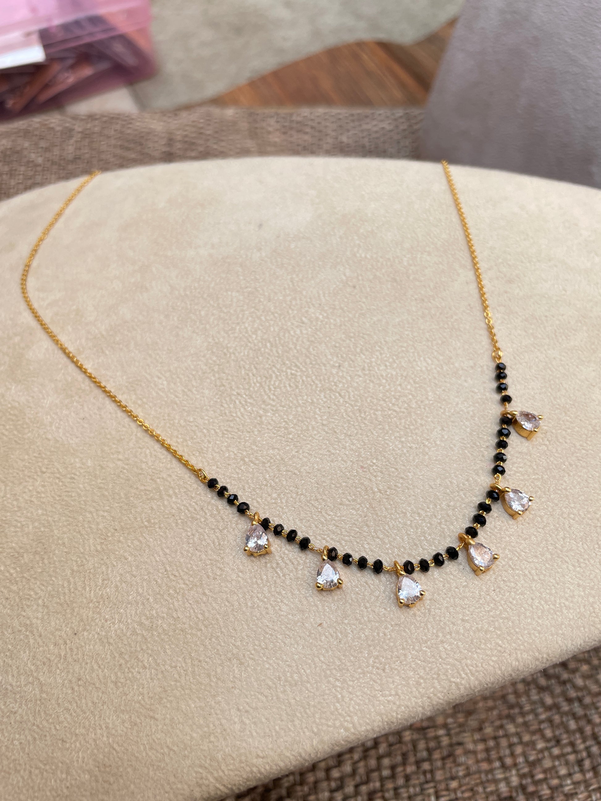 Dailywear Golden Diamond Drops Mangalsutra - Abdesignsjewellery