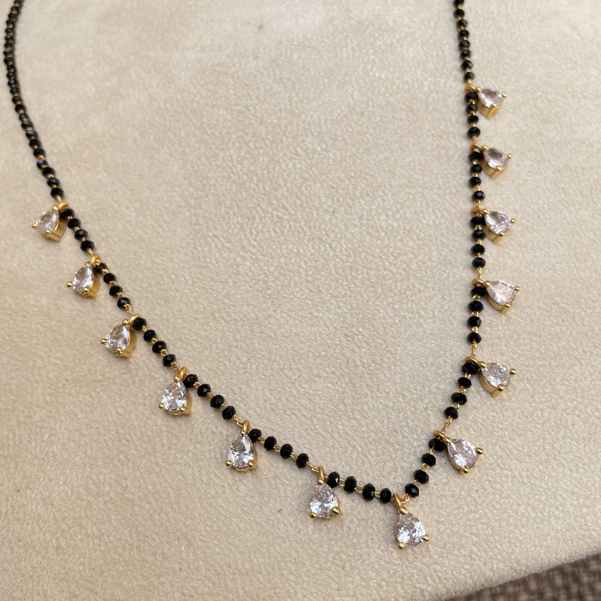 Gold Plated Diamond Drops Mangalsutra - Abdesignsjewellery