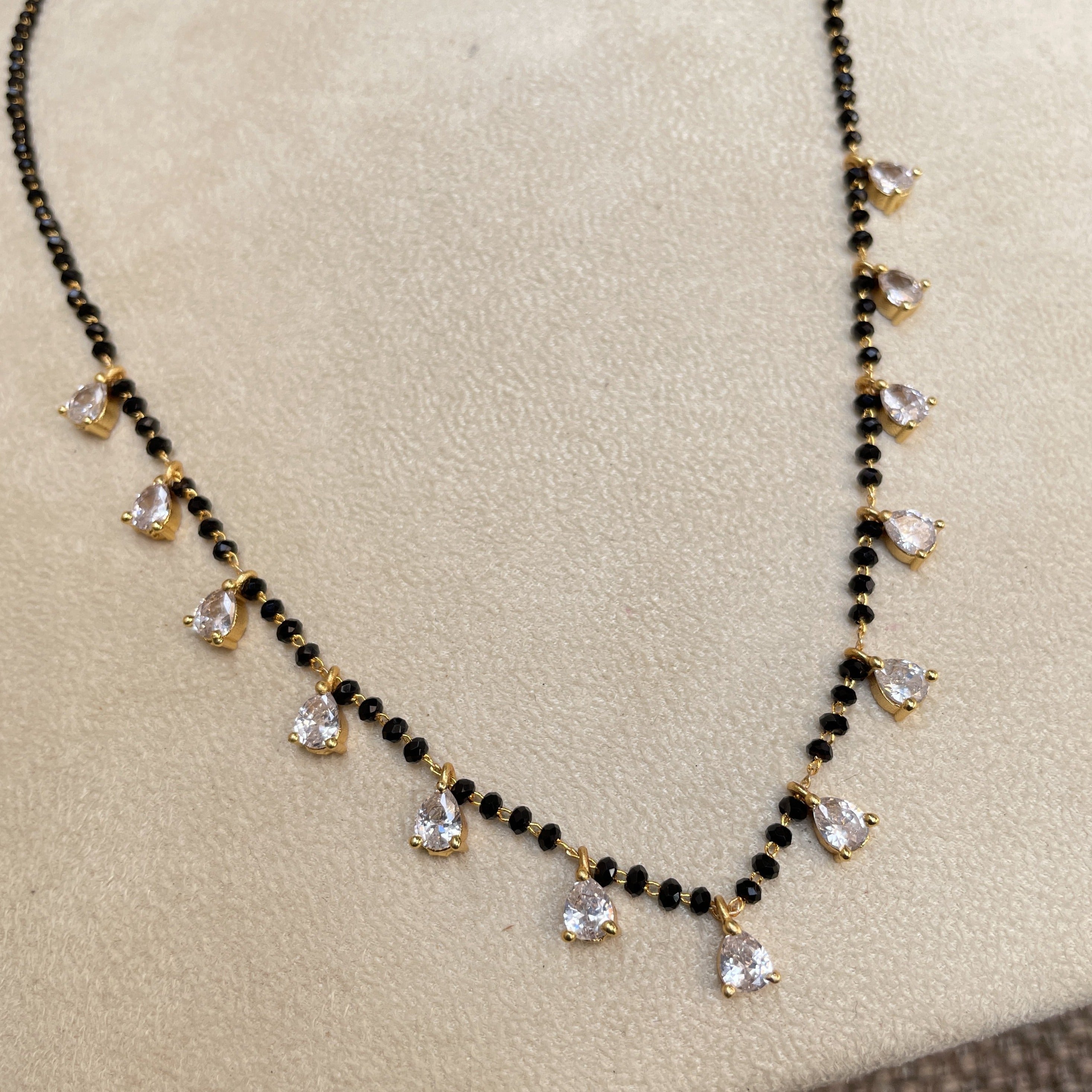 Gold Plated Diamond Drops Mangalsutra - Abdesignsjewellery