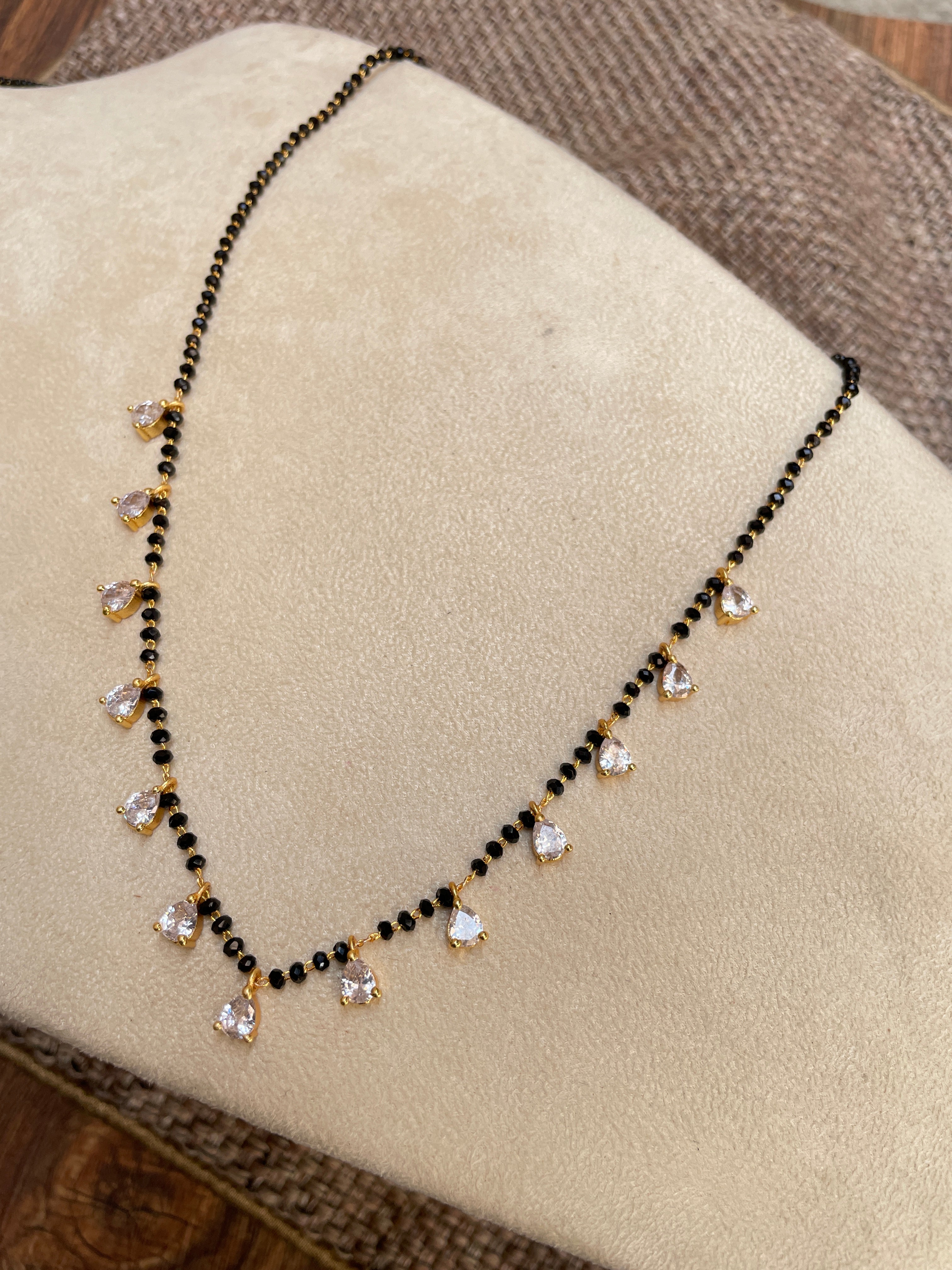 Gold Plated Diamond Drops Mangalsutra - Abdesignsjewellery