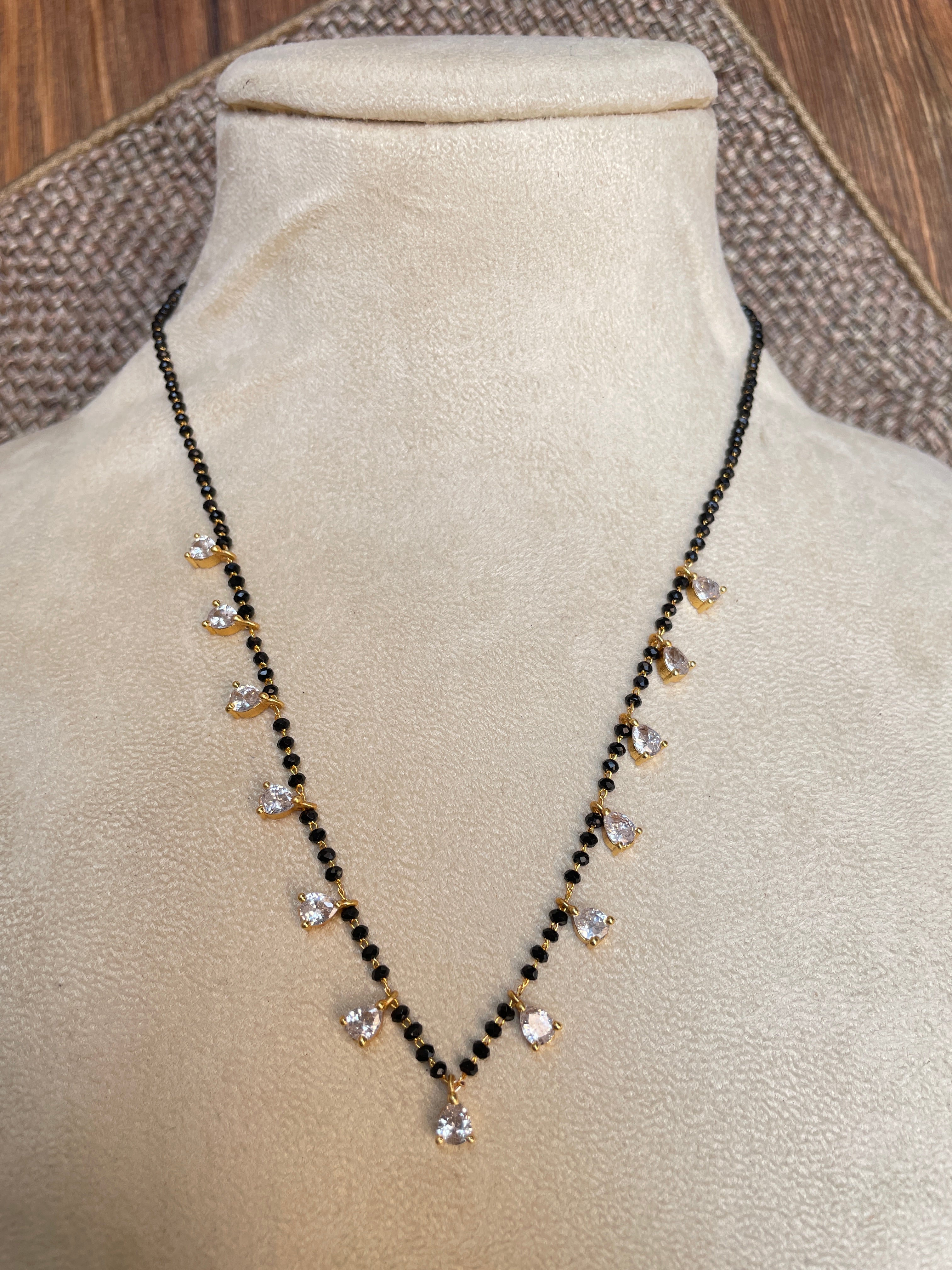 Gold Plated Diamond Drops Mangalsutra - Abdesignsjewellery