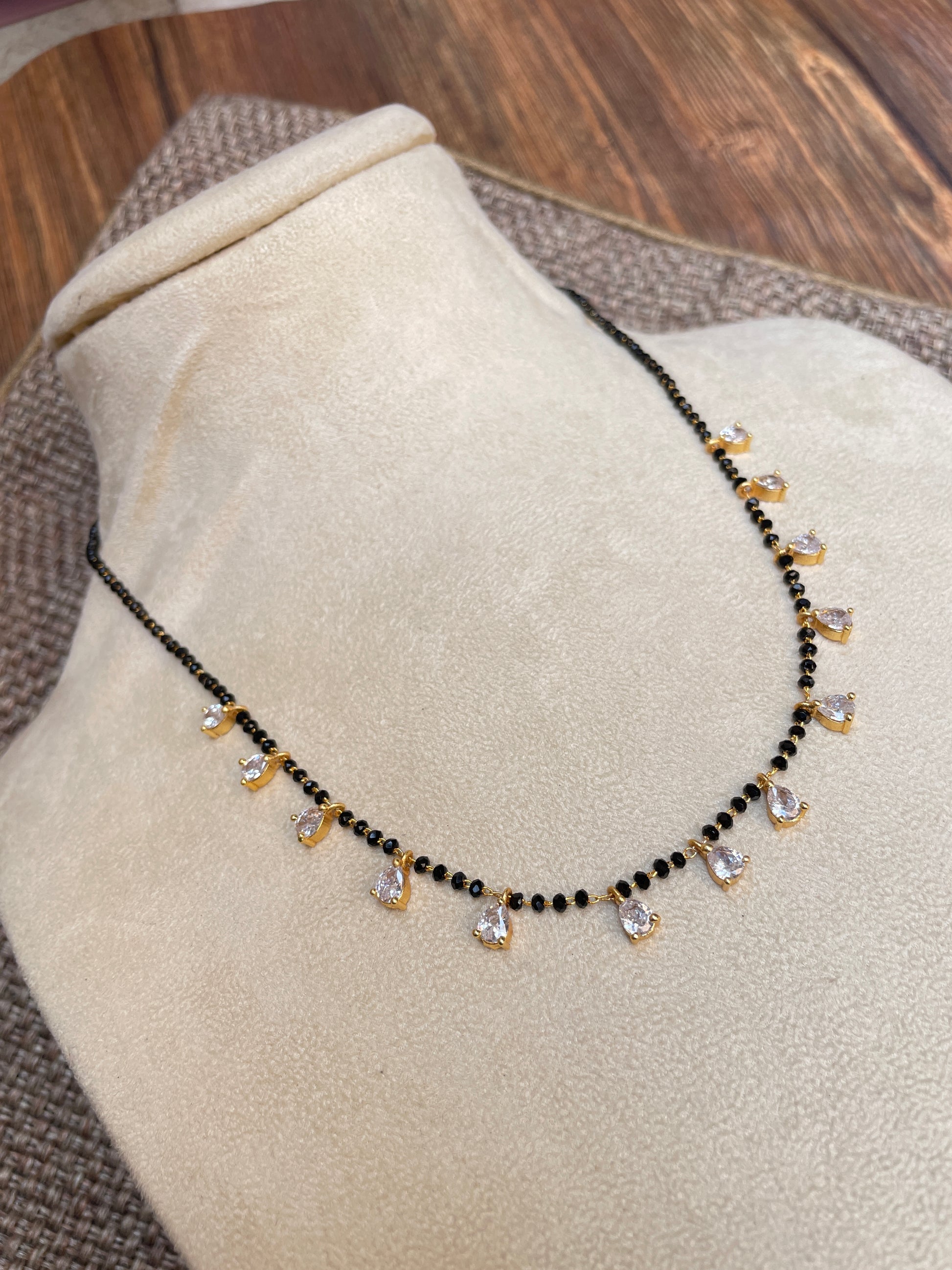 Gold Plated Diamond Drops Mangalsutra - Abdesignsjewellery