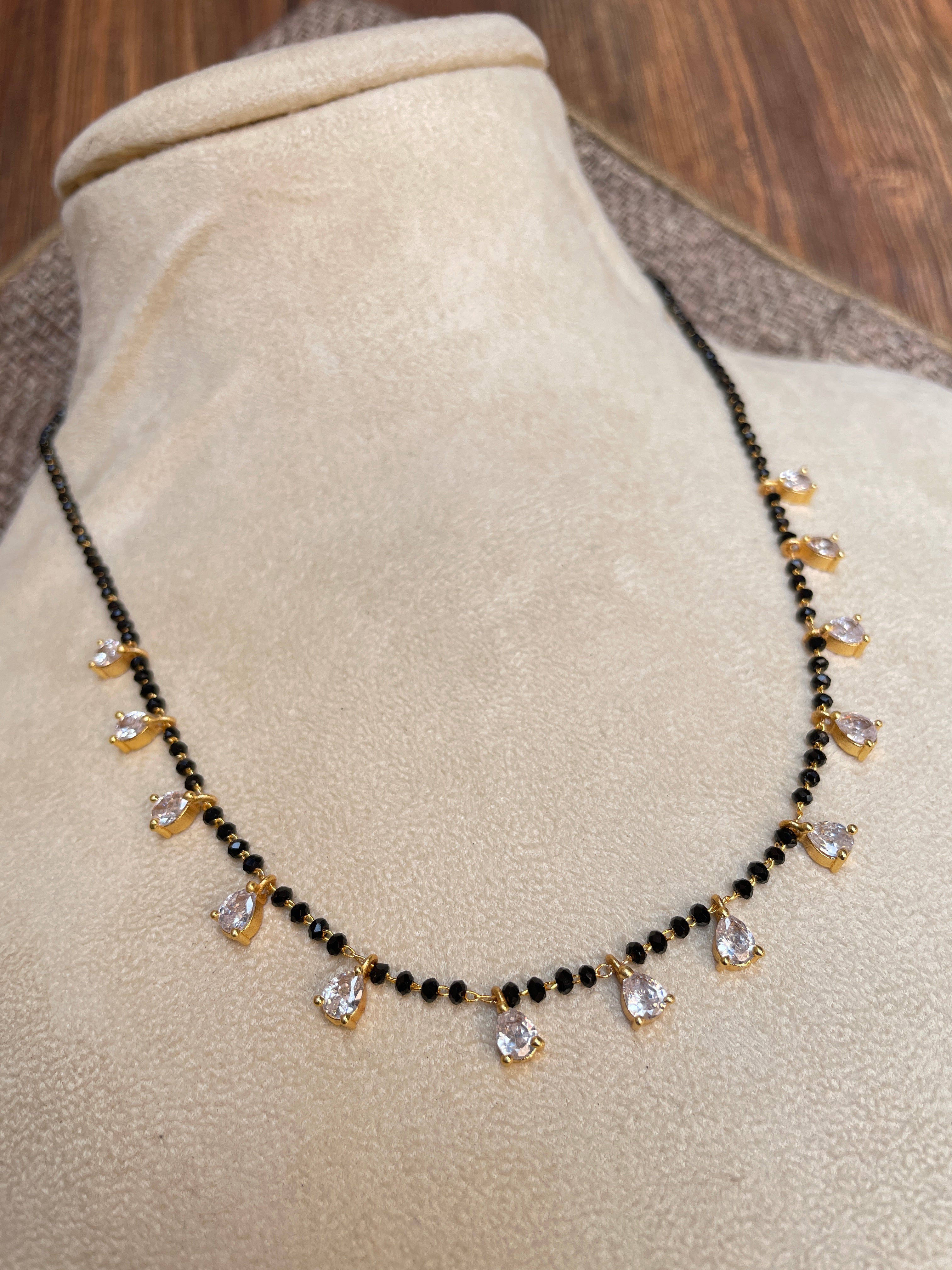 Gold Plated Diamond Drops Mangalsutra - Abdesignsjewellery