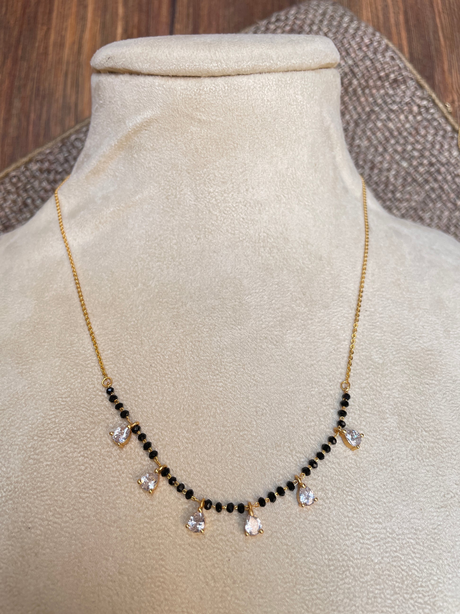 Dailywear Golden Diamond Drops Mangalsutra - Abdesignsjewellery