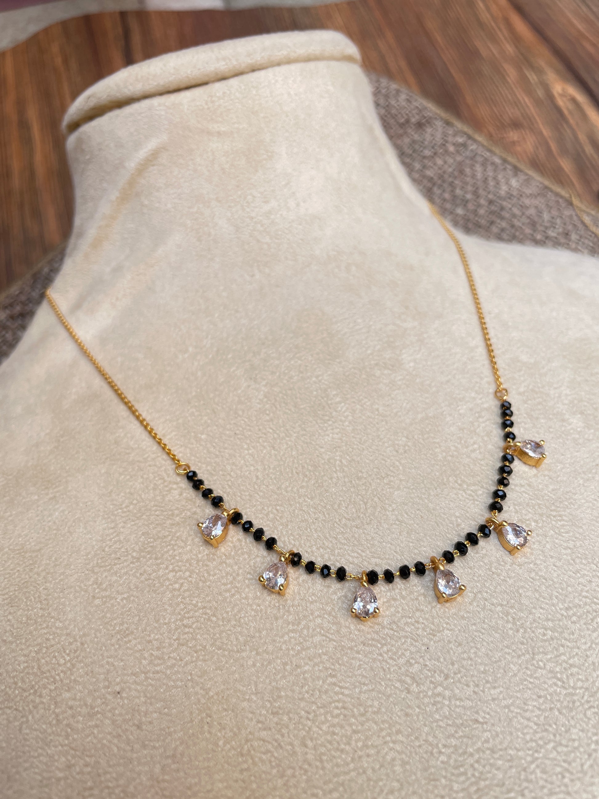 Dailywear Golden Diamond Drops Mangalsutra - Abdesignsjewellery