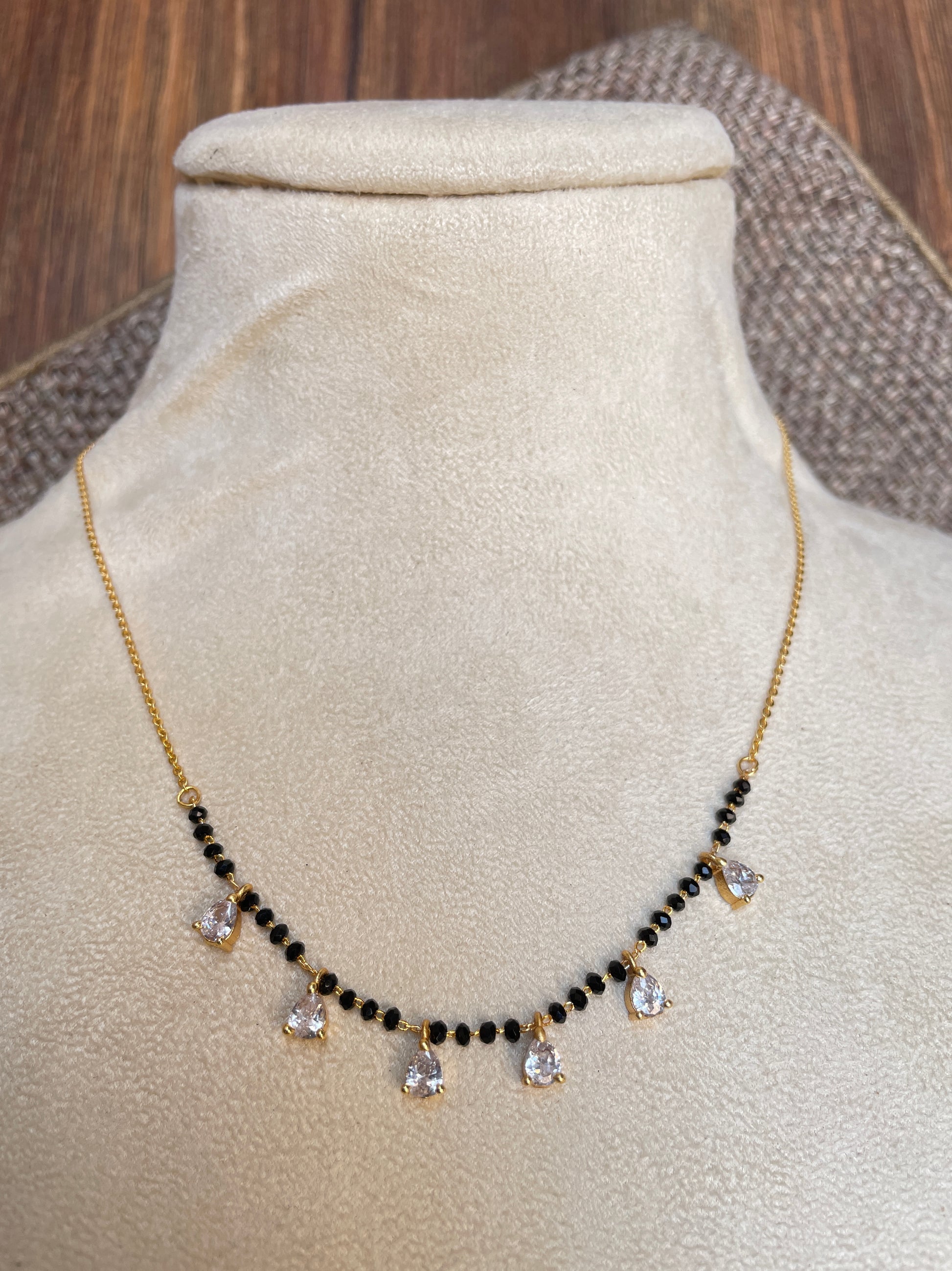 Dailywear Golden Diamond Drops Mangalsutra - Abdesignsjewellery