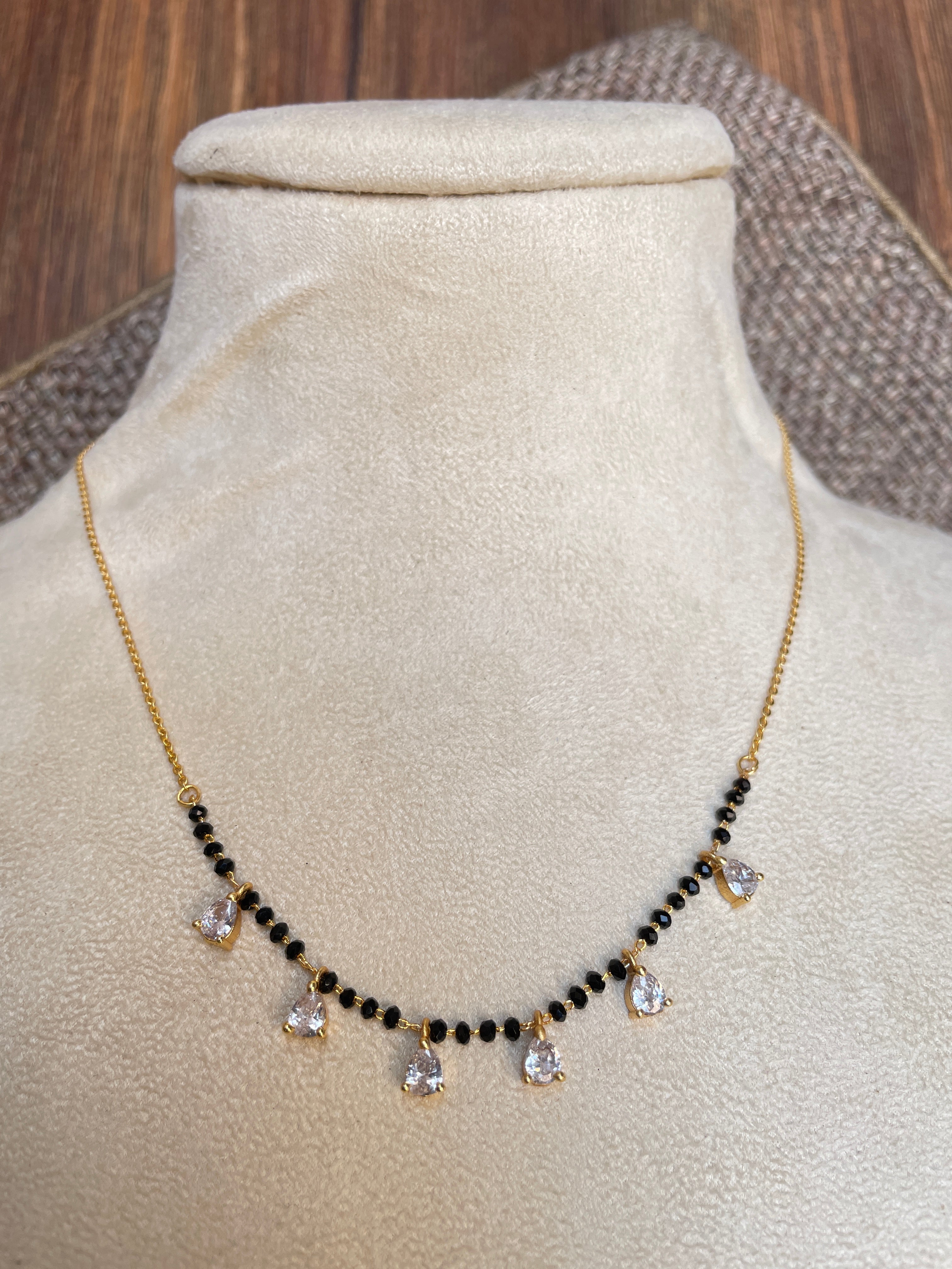 Dailywear Golden Diamond Drops Mangalsutra - Abdesignsjewellery