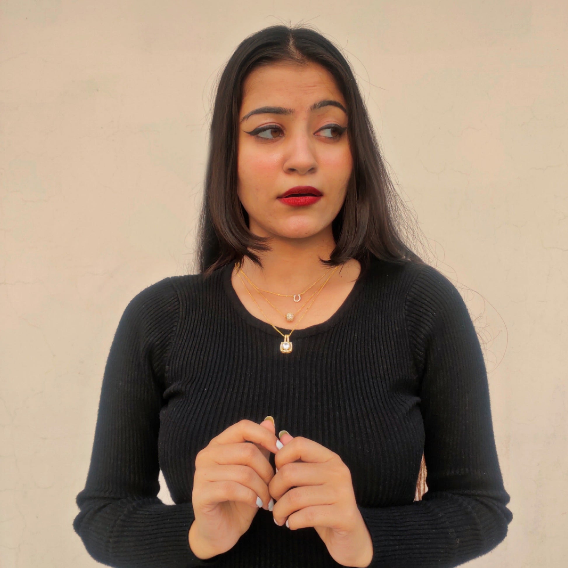 Jahnavi Rai Spectacular Dailywear Three Fusion Jewellery Combo - pendant by Abdesigns Jewellery