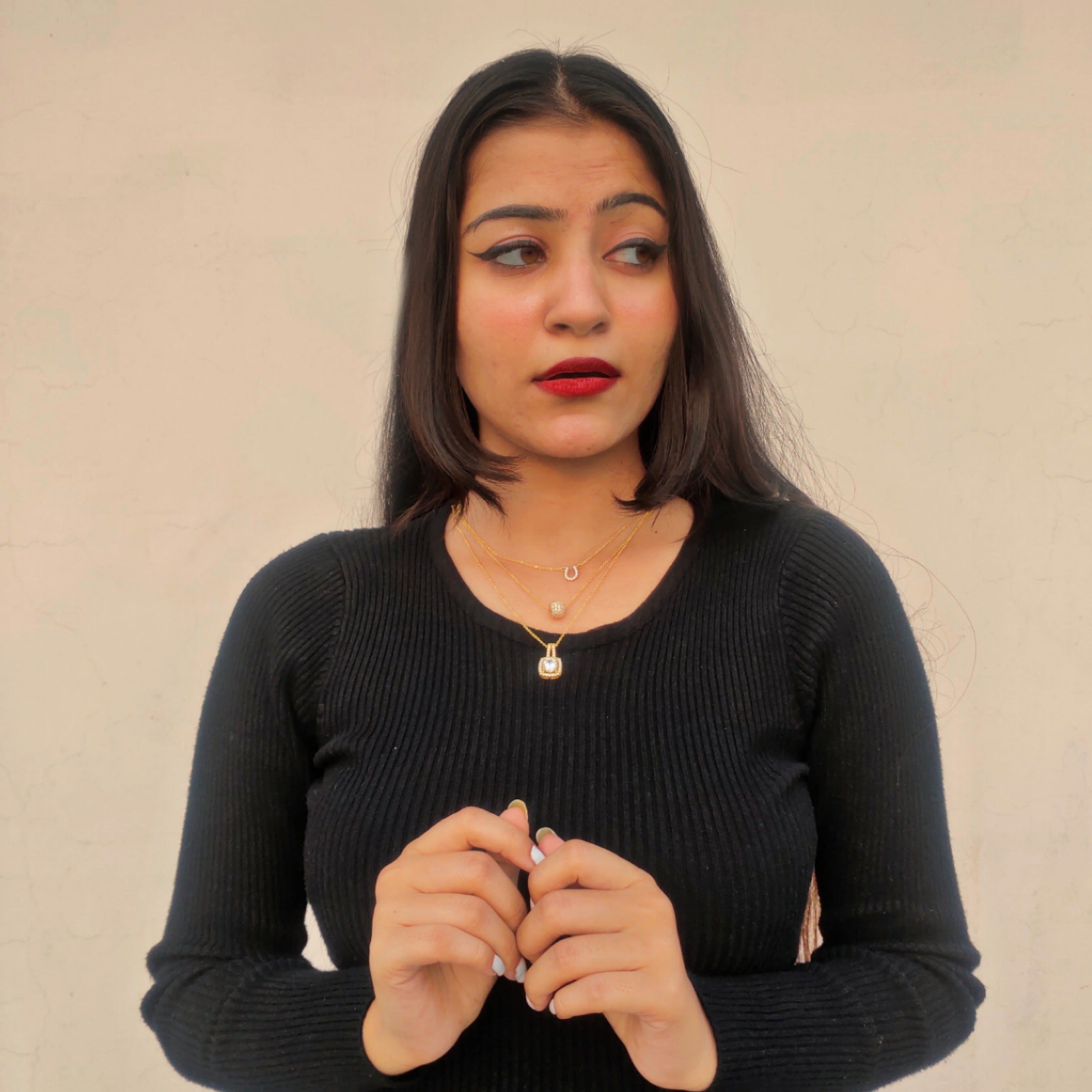 Jahnavi Rai Spectacular Dailywear Three Fusion Jewellery Combo - pendant by Abdesigns Jewellery