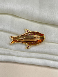 Thumbnail for High Quality Antique Fish Style Kemp Stone Saree Pin - Abdesignsjewellery