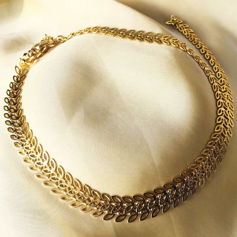 DAILYWEAR LEAF PATTERN GOLD PLATED ANKLET - Abdesignsjewellery