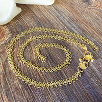 Thumbnail for DAILYWEAR LEAF PATTERN GOLD PLATED ANKLET - Abdesignsjewellery