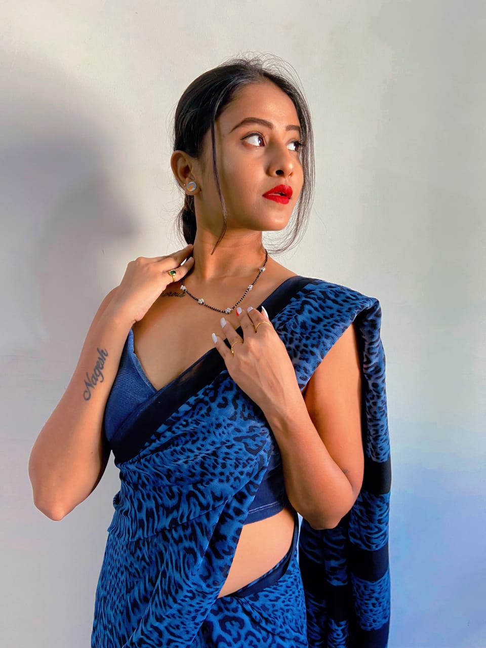 Dailywear Silver Flower Floral Pattern Mangalsutra - Abdesignsjewellery