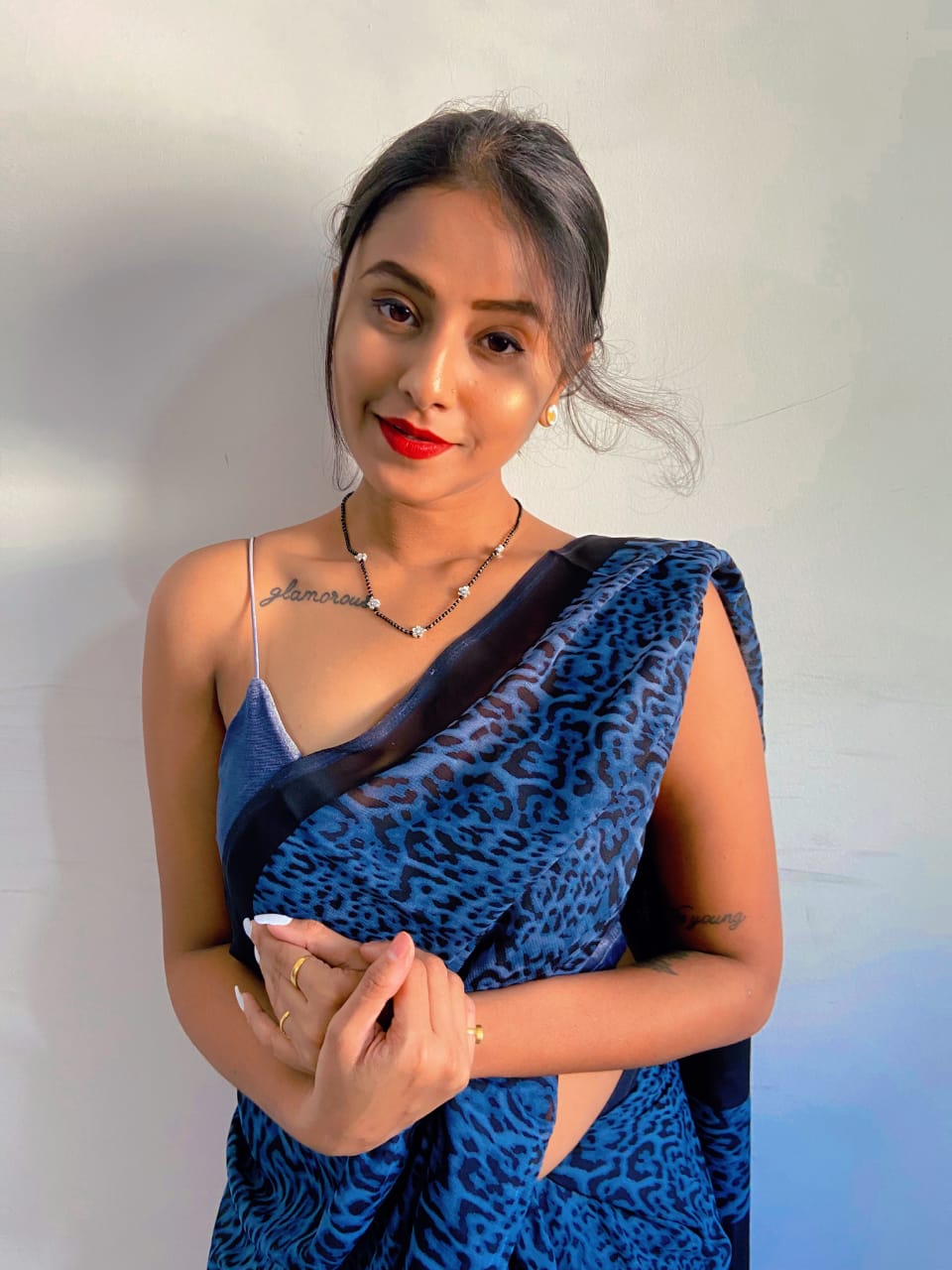 Dailywear Silver Flower Floral Pattern Mangalsutra - Abdesignsjewellery