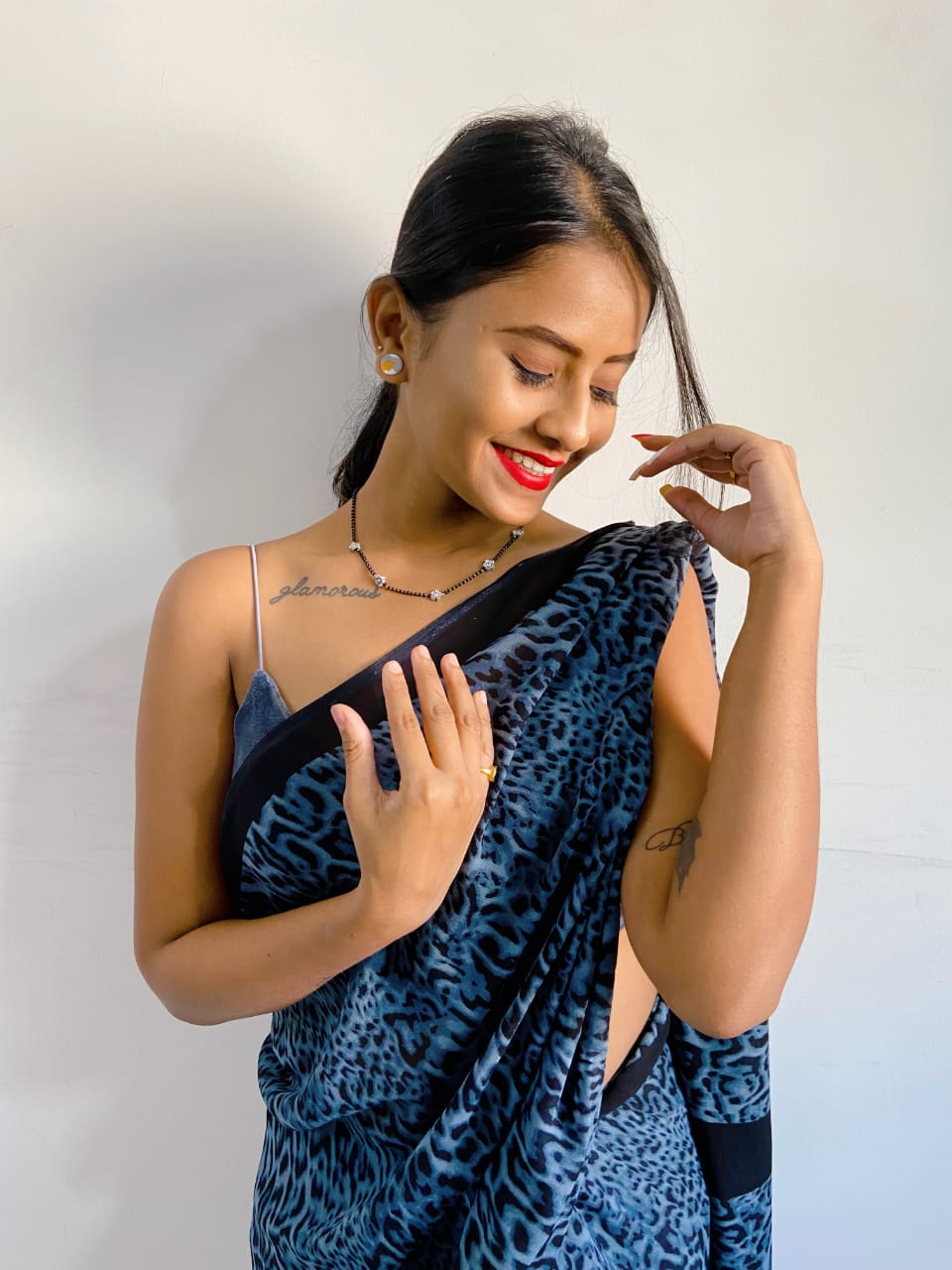 Dailywear Silver Flower Floral Pattern Mangalsutra - Abdesignsjewellery