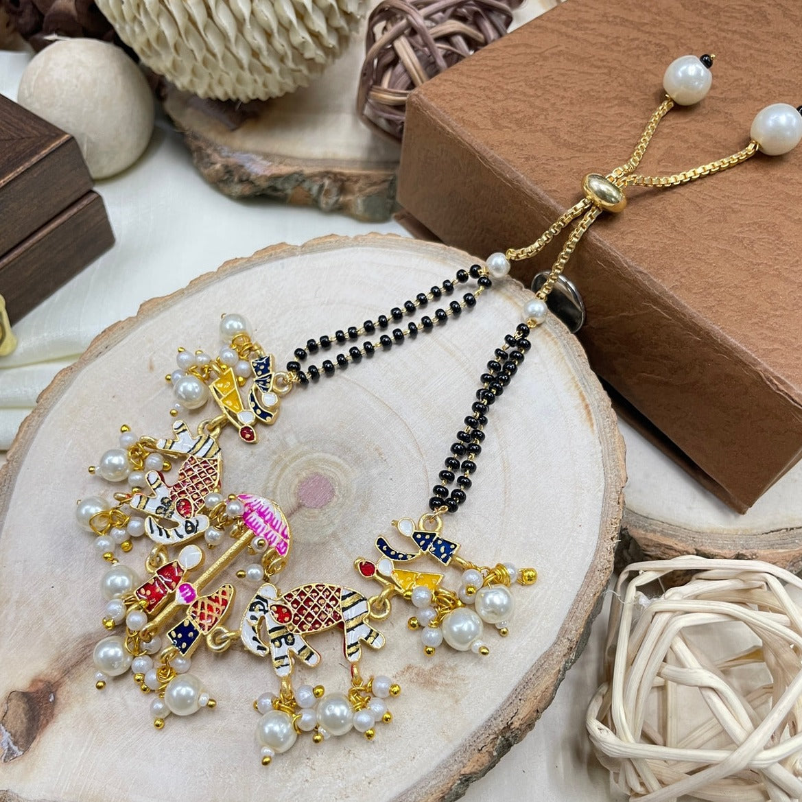 Umiyaji Gold Plated Austrian Stone Beads Mangalsutra Bracelet - FBG001