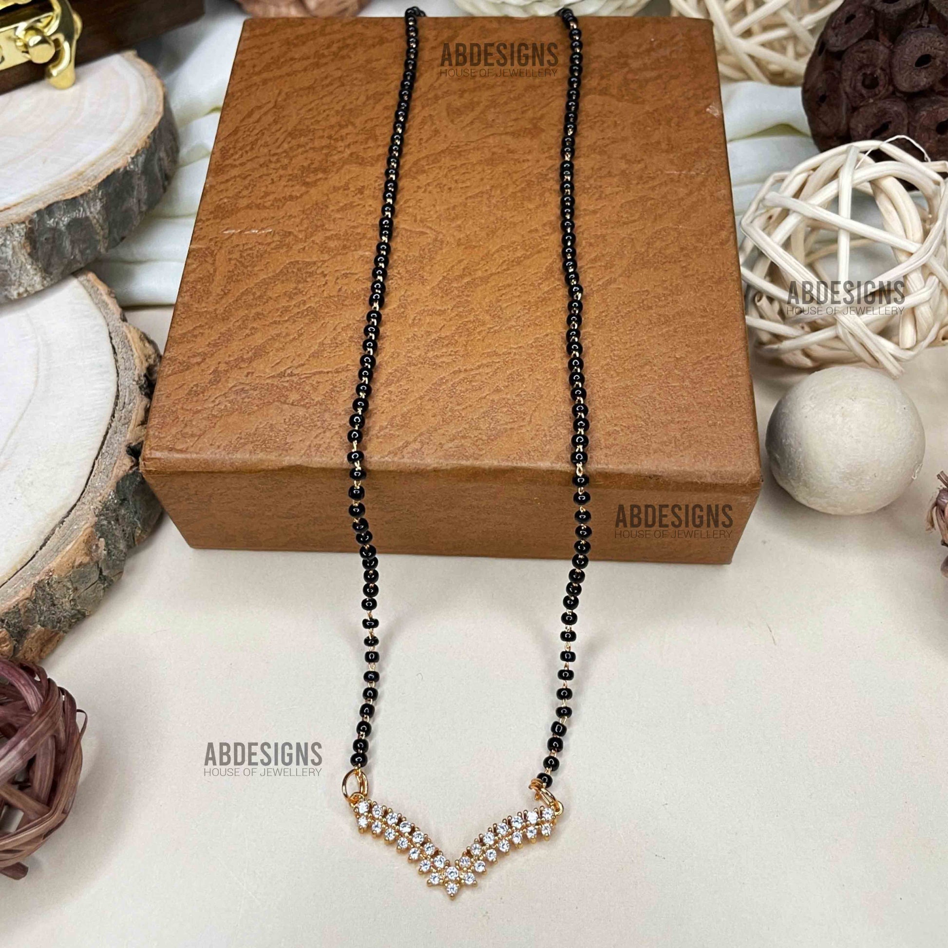 Divyanka Tripathi Wedding Inspired Premium Gold AD Stone Mangalsutra - Abdesignsjewellery