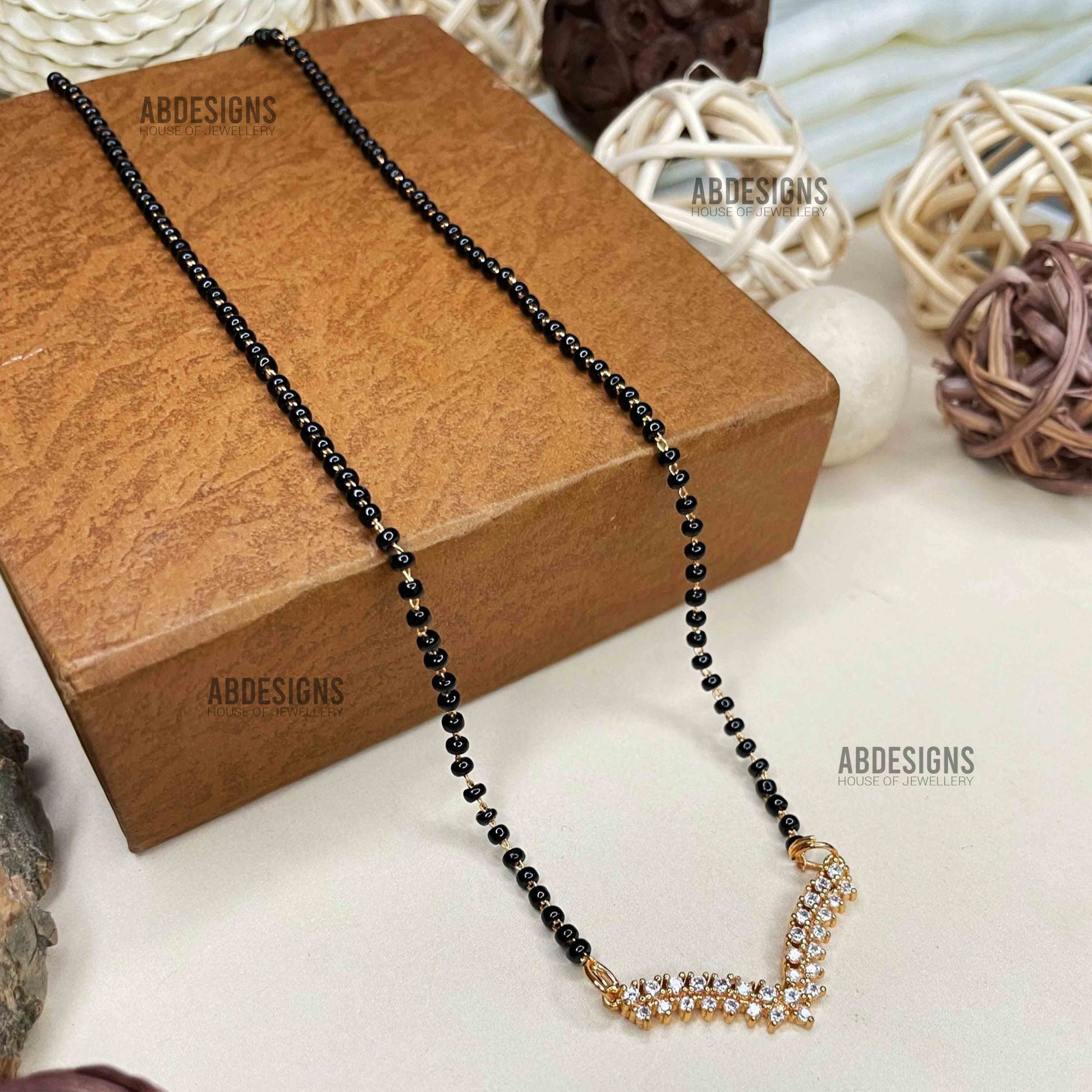 Divyanka Tripathi Wedding Inspired Premium Gold AD Stone Mangalsutra - Abdesignsjewellery