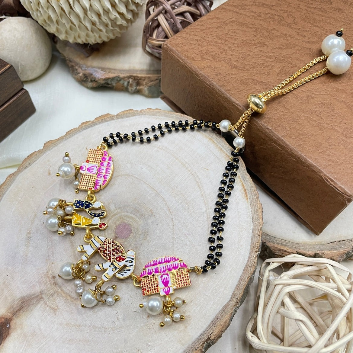 Hand Paint Doli Hand Mangalsutra - Abdesignsjewellery