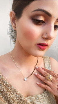 Thumbnail for Sumati Singh Inspired From Kismat Ki Lakeeron Se Golden Single Stone Mangalsutra - Abdesignsjewellery