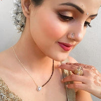 Thumbnail for Sumati Singh Inspired From Kismat Ki Lakeeron Se Golden Single Stone Mangalsutra - Abdesignsjewellery