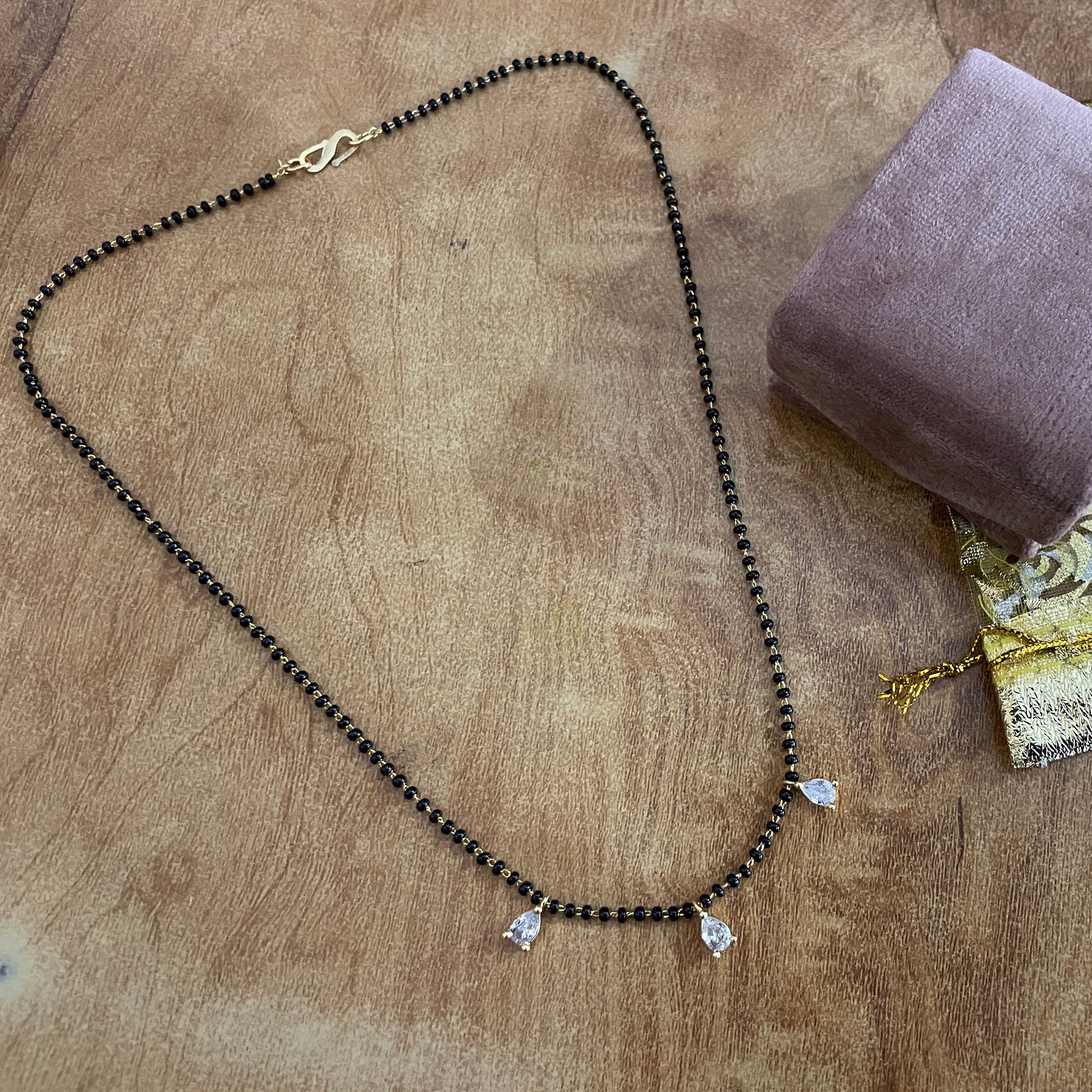 Dailywear Gold Plated Diamond 3 Drops Mangalsutra - Abdesignsjewellery