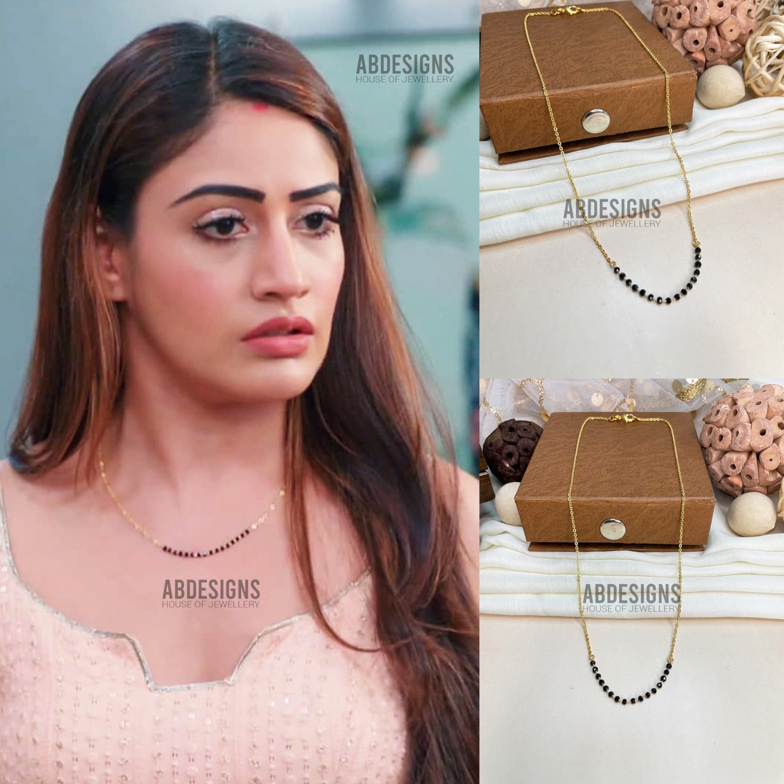 Surbhi Chandna Ishqbaaaz Inspired Golden Plating Mangalsutra - Abdesignsjewellery