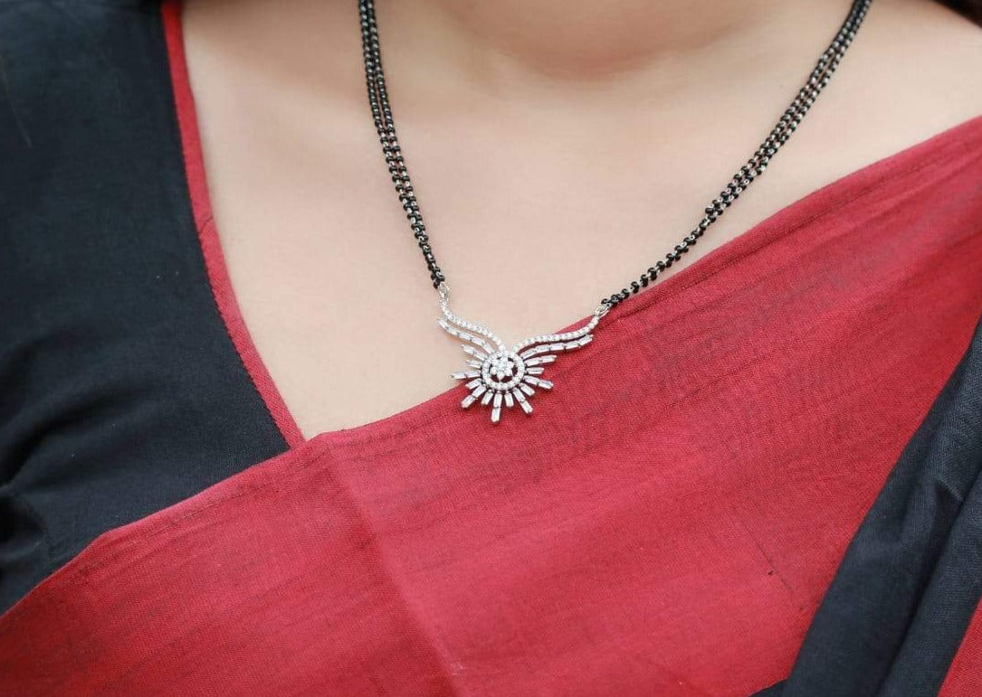 Alice Christy Alluring Silver Choki Diamond Mangalsutra - Abdesignsjewellery