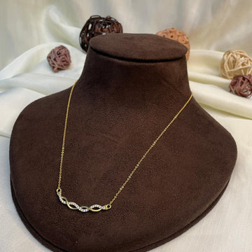 Trending Gold Plated American Diamond Pendant & Chain