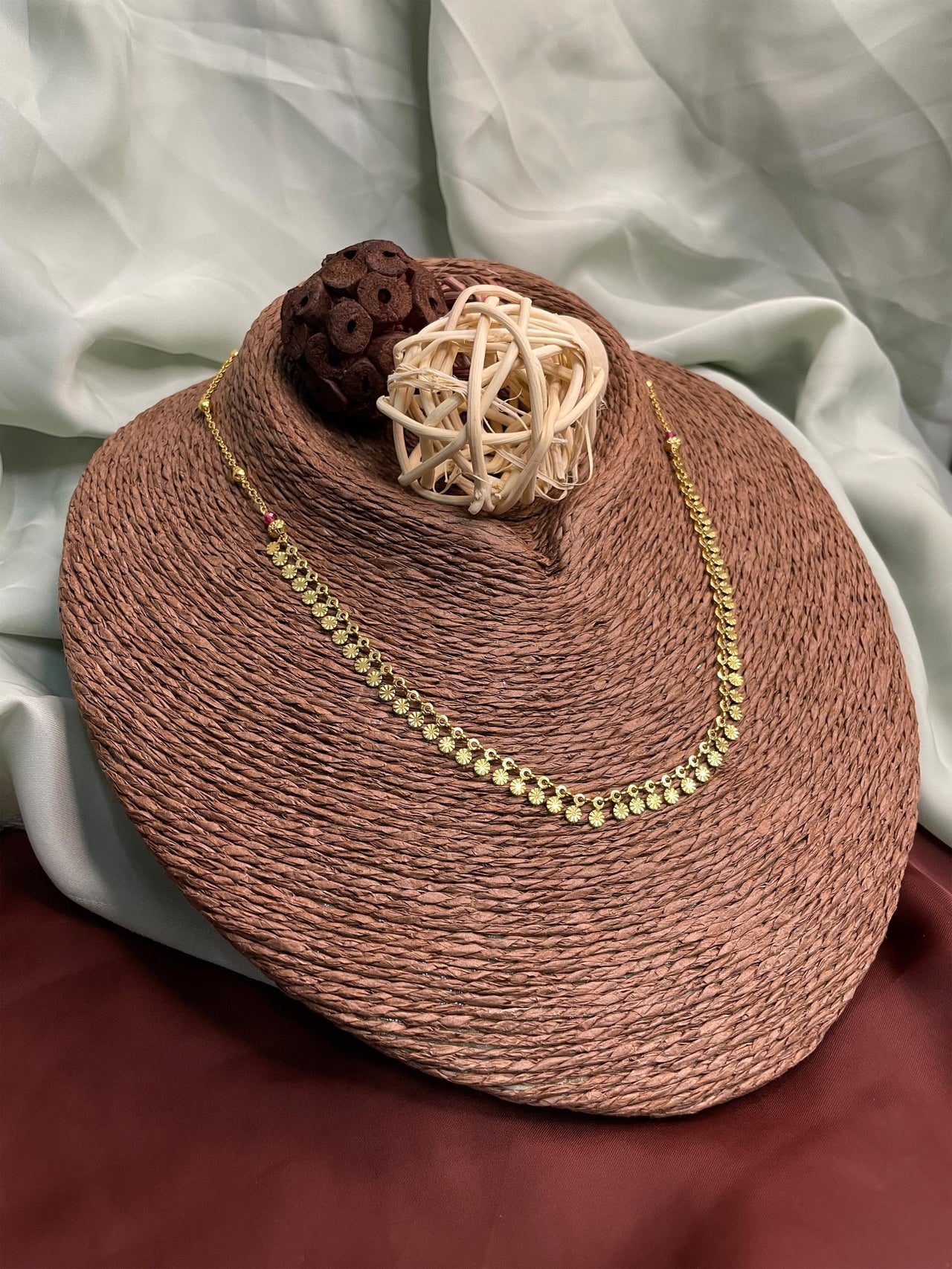 Dailywear Gold Plated Drop Flower Necklace - Abdesignsjewellery