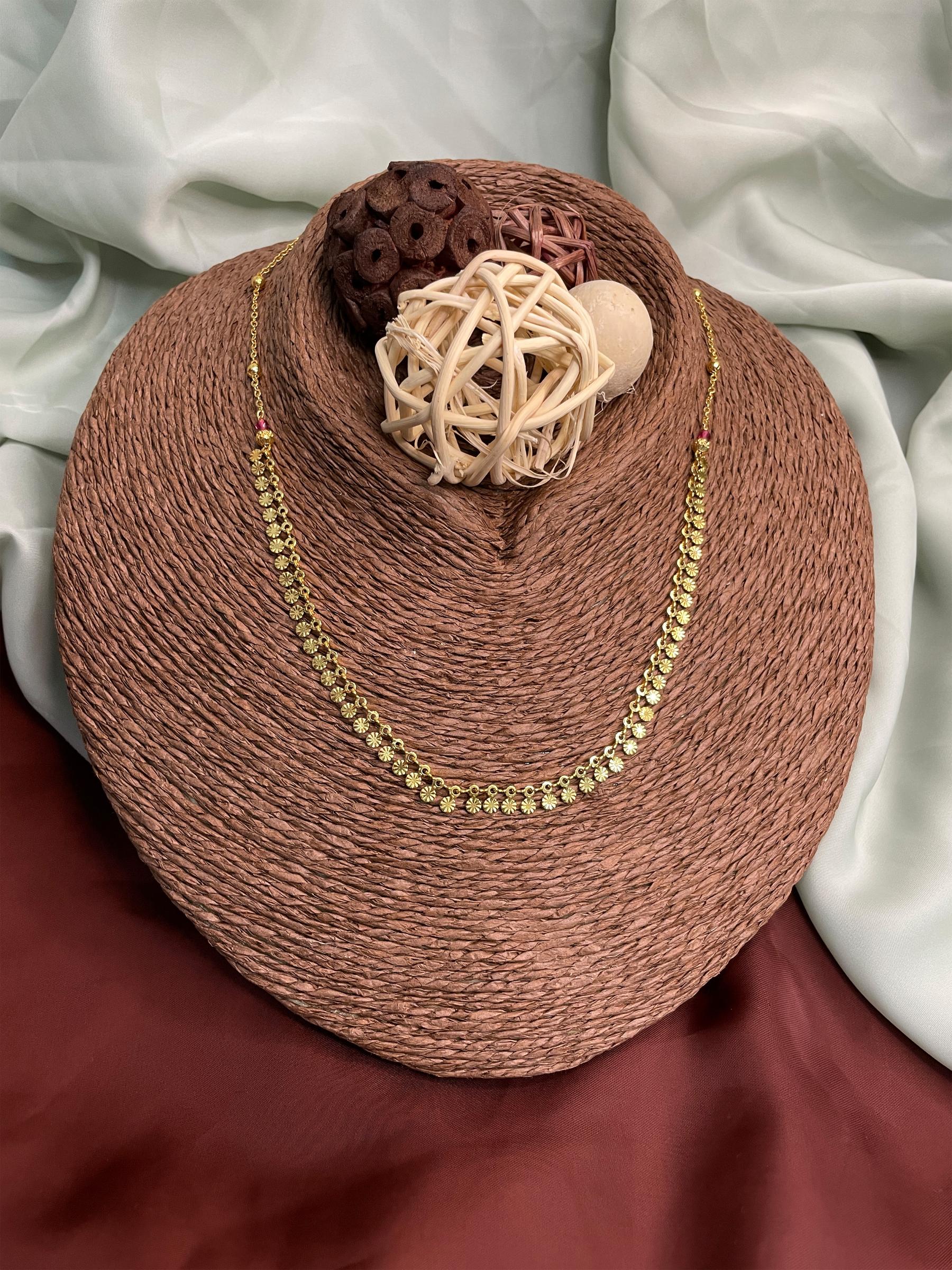 Dailywear Gold Plated Drop Flower Necklace - Abdesignsjewellery