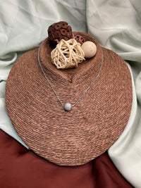 Thumbnail for Metallic Victorian Silver Ball Chain Dailywear Necklace