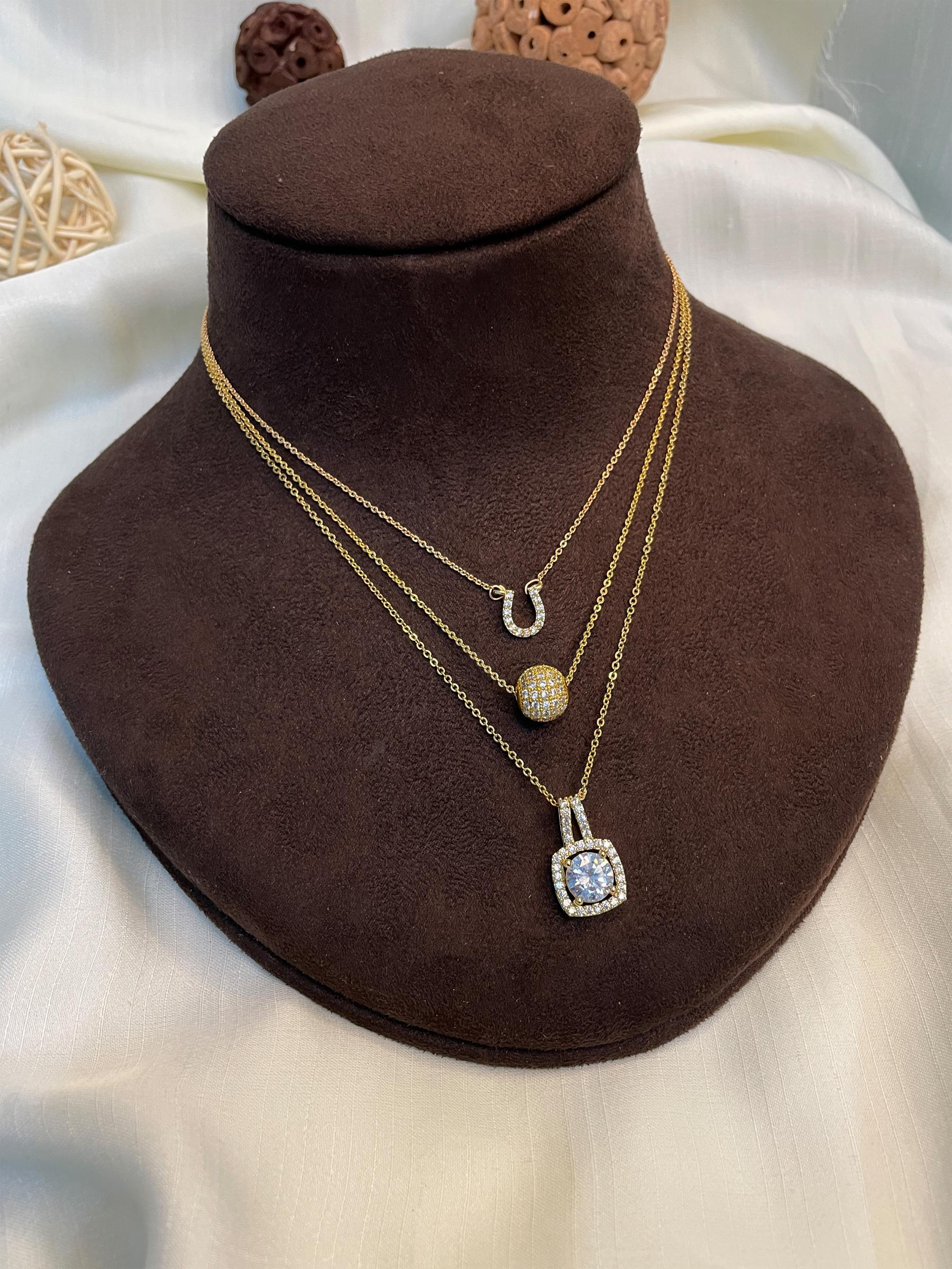Jahnavi Rai Spectacular Dailywear Three Fusion Jewellery Combo - pendant by Abdesigns Jewellery