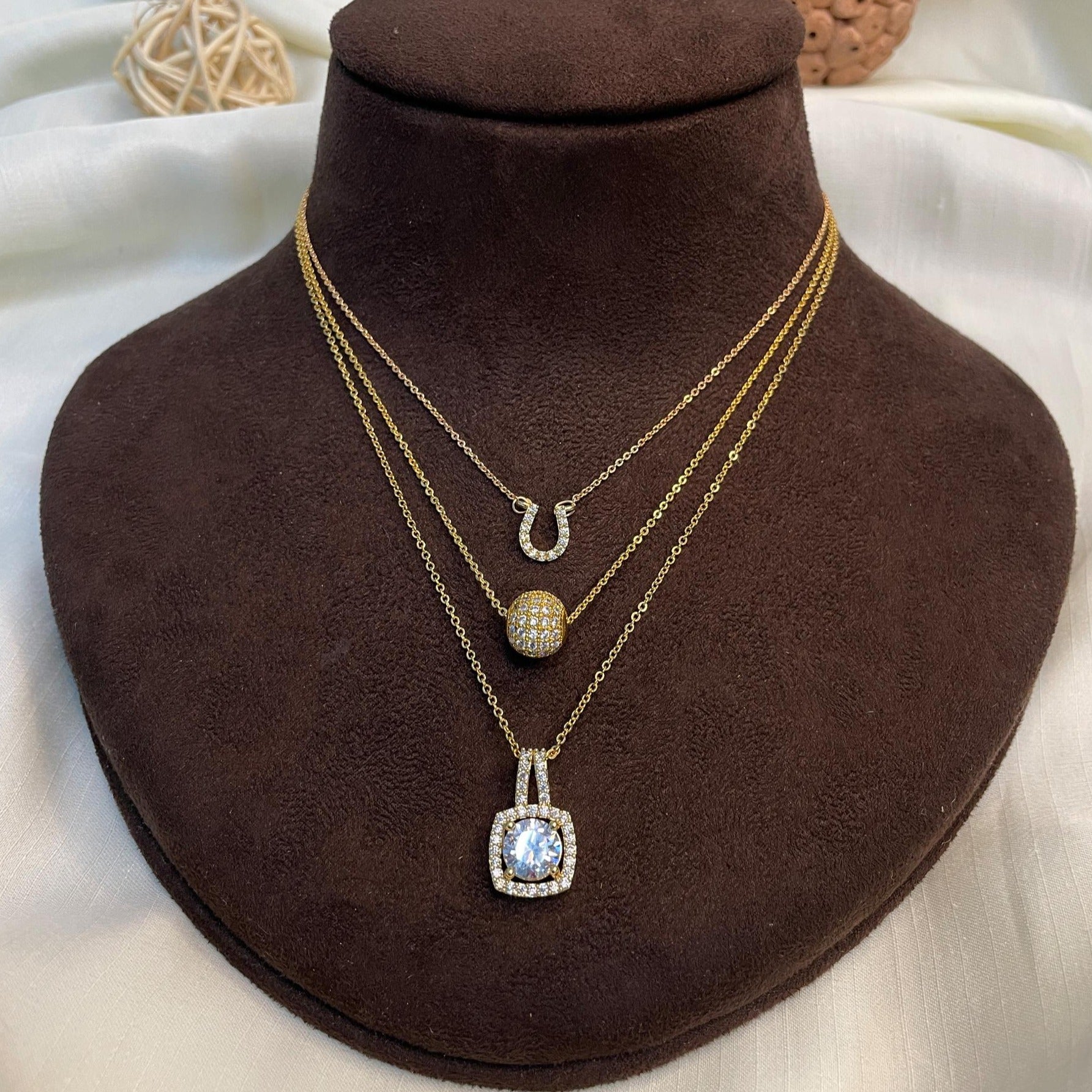 Jahnavi Rai Spectacular Dailywear Three Fusion Jewellery Combo - pendant by Abdesigns Jewellery