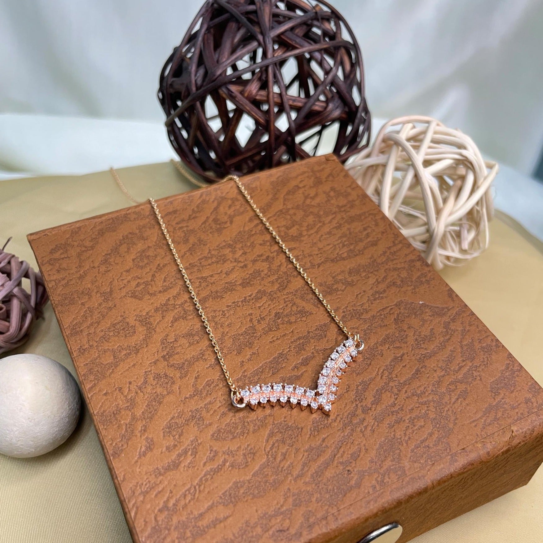 Premium Diamond AD Stone Pendant & Chain - pendant by Abdesigns Jewellery