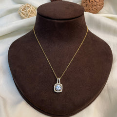 Round Gold Pendant Necklace Chain