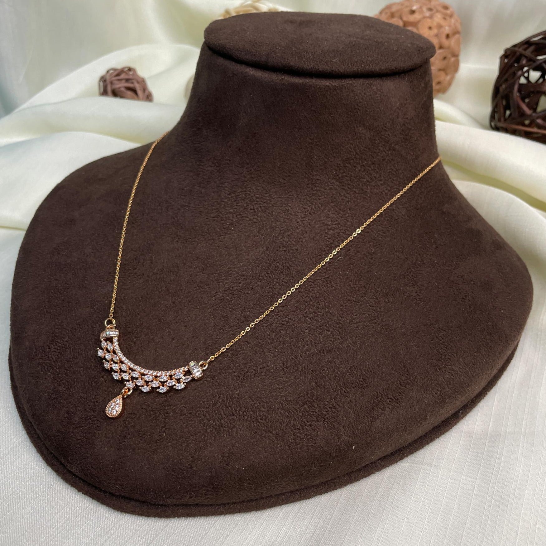 Premium Diamond AD Stone Pendant & Chain - pendant by Abdesigns Jewellery